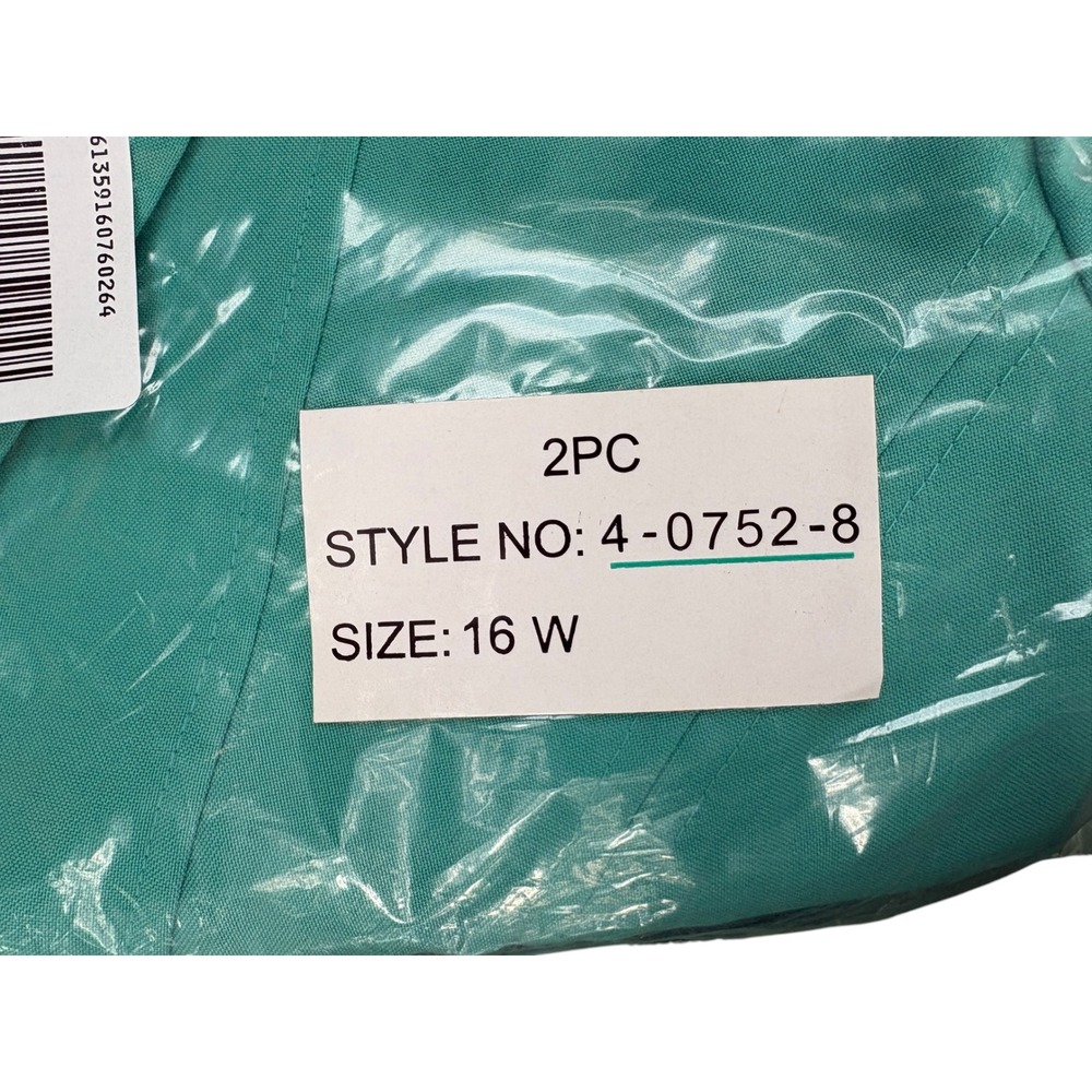 Roamans Womens 2 Piece Skirt Suit Teal Green Blazer Skirt Set 16W 4-0752-8 NEW - Picture 3 of 3